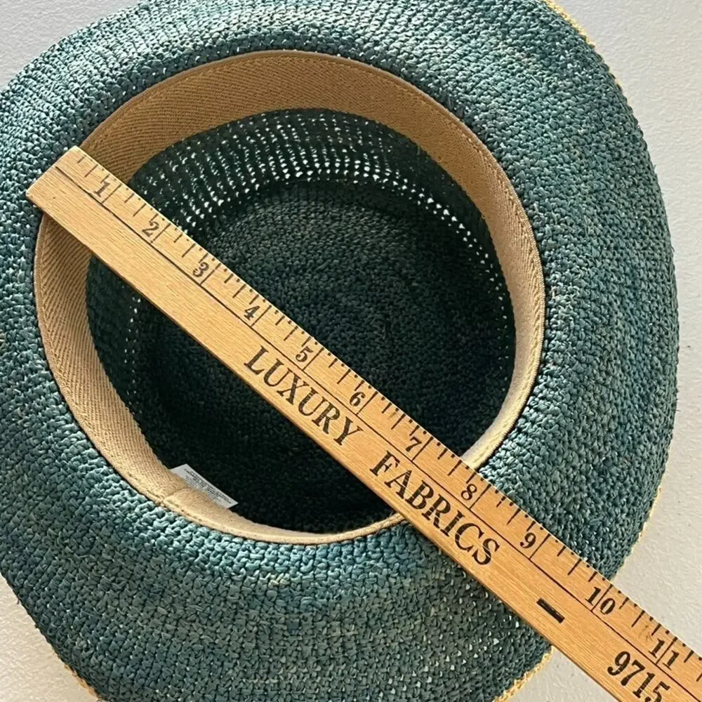 Sunwear Straw Sun Hat Fishing Outdoor Natural Fibers One Size Aqua Blue